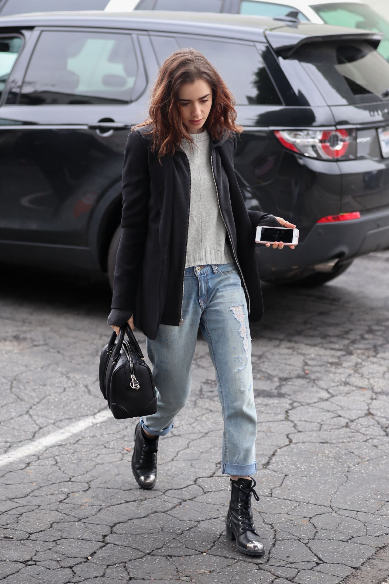 lily collins casual style