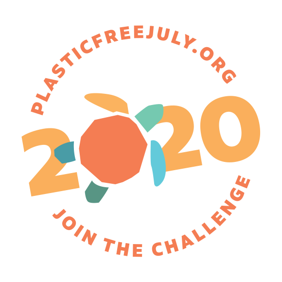 A picture of the Plastic Free July challenge logo