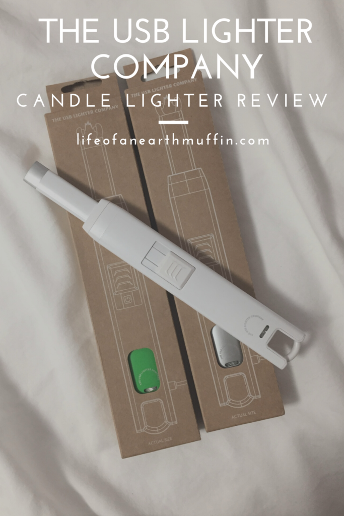 A picture of a USB lighter with the words candle lighter review on top