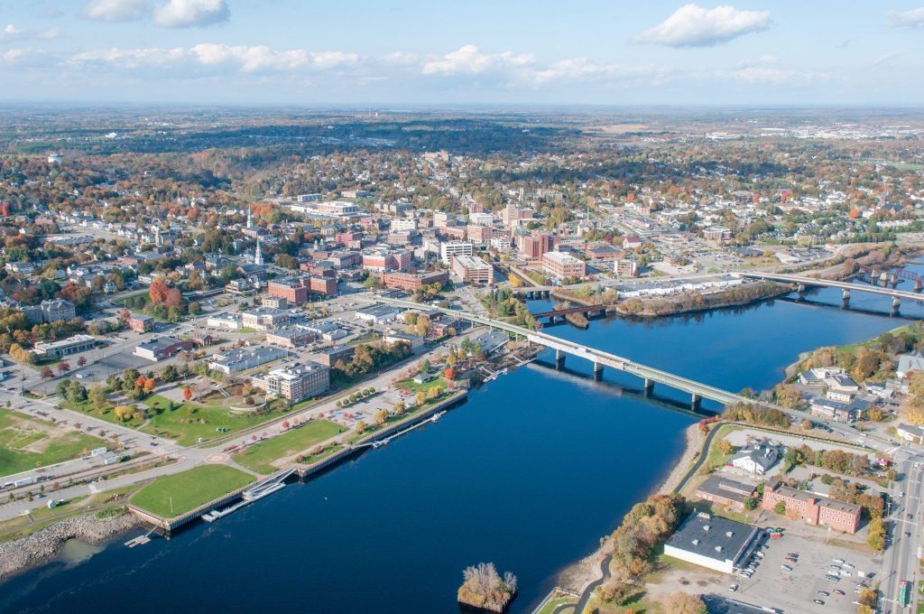A photo overlooking the city of Bangor, Maine.