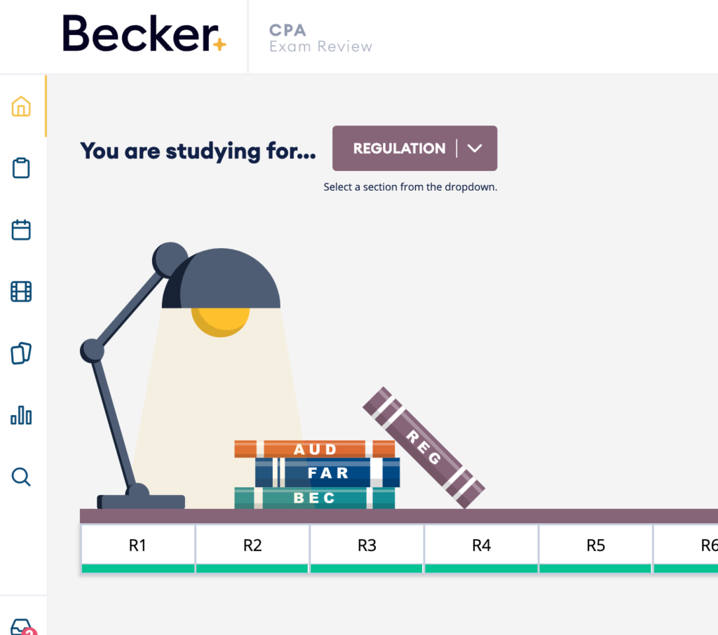 A picture of the Becker CPA platform