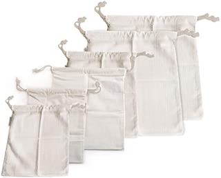A picture of 6 canvas cloth reusable produce bags