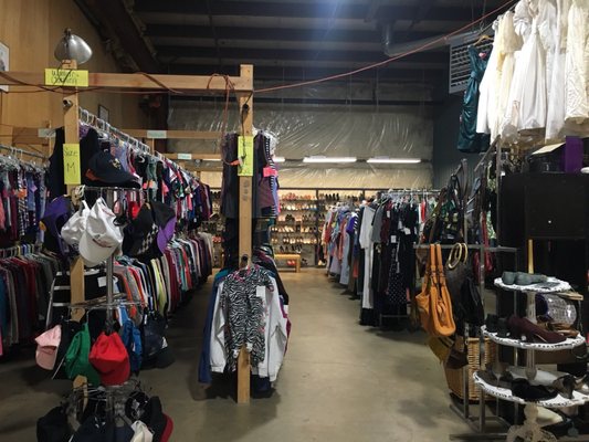 A picture of the clothing section in the ShareHouse in Ann Arbor