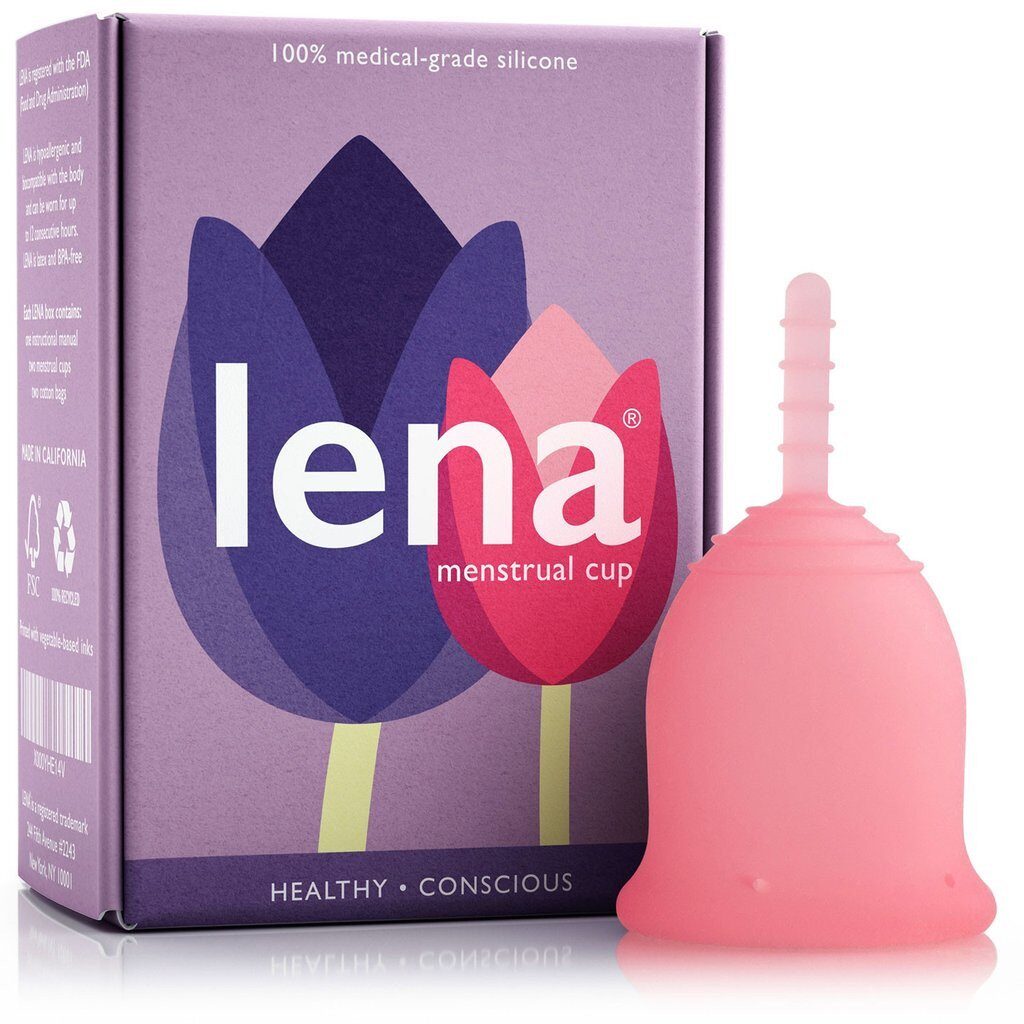 A picture of the Lena menstrual cup