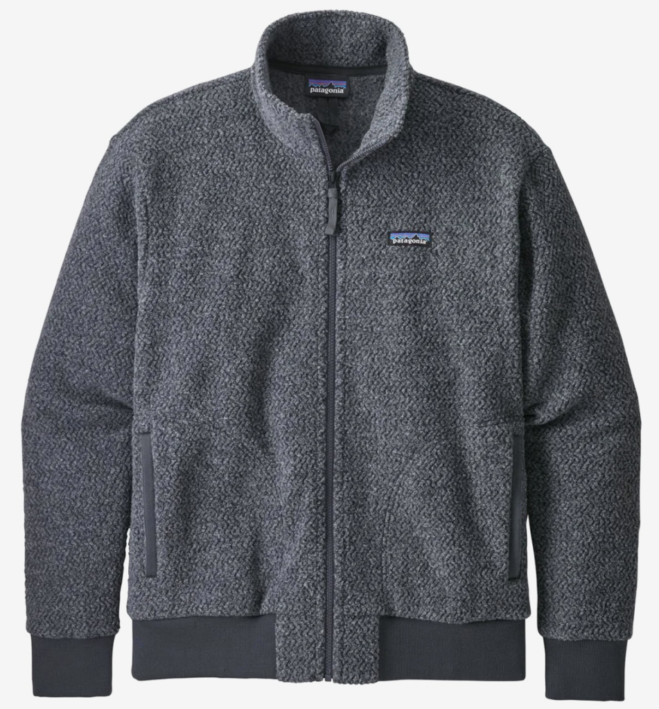 A picture of a gray Patagonia fleece jacket