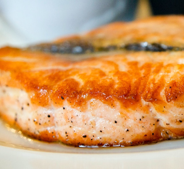 A picture of cooked salmon