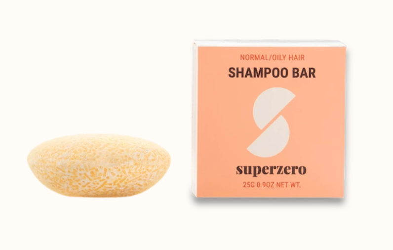 A picture of a trial sized shampoo bar from superzero