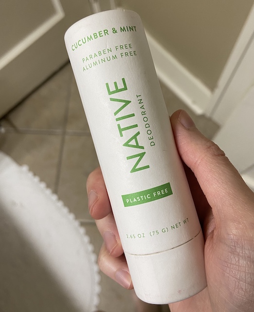 A picture of plastic free Native deodorant in Cucumber melon