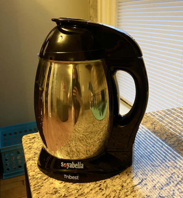 A picture of the Soyabella nut milk maker on a kitchen counter