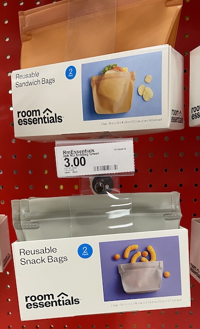 A pack of reusable snack bags - a great eco-friendly product to buy at Target! 