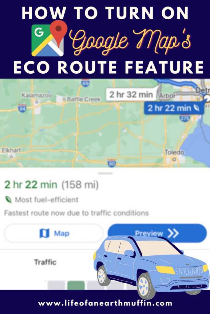 How to turn on and off the Google Maps eco route feature